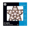 GE 21 Lights 8.5 Inch Silver Star Christmas Tree Topper