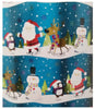 Double Sided Christmas Wrap Foil Blue Winter Scene/Paper Purple Snowman 269 Sq Ft