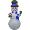 6.5 foot Gemmy Christmas Airblown Inflatable LED Snowman with top hat and candy cane