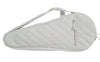 Masson Single Sleeve White Leather Racket Bag with Gold Accents