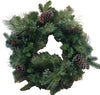 24" Battery Operated Mixed Greenery Wreath Decorated with Pine Cones & Lights