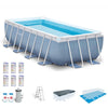 Intex 16' x 8' x 42" Prism Frame Above Ground Pool Set w/ Filter Pump Cartridges