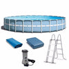Intex 24ft X 52in Prism Frame Pool Set with Filter Pump, Ladder, Ground Cloth & Pool Cover