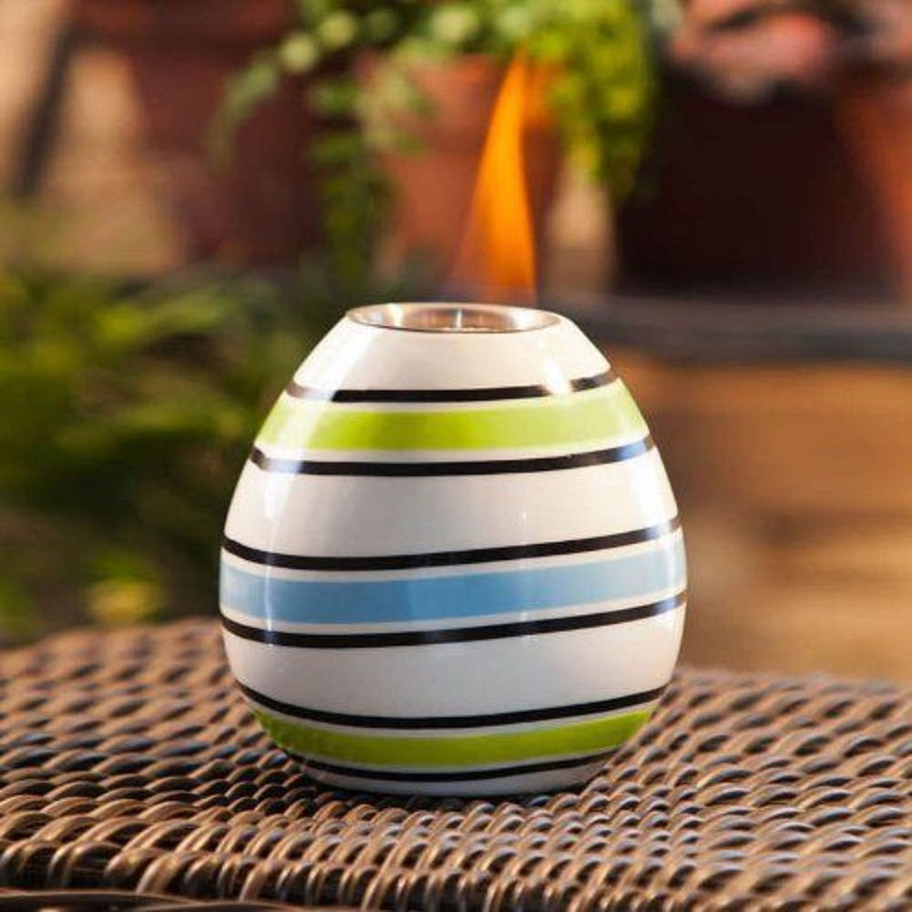 Evergreen Garden Fireside Bright Stripes Ceramic