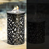 Fireside Hand Glazed Ceramic Fire Burner, Modern Geometrics, Grey