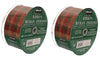 2-Pack Kirkland Orange Fall Plaid Ribbon Metallic Wire Edge 50 yd x 2.5 in