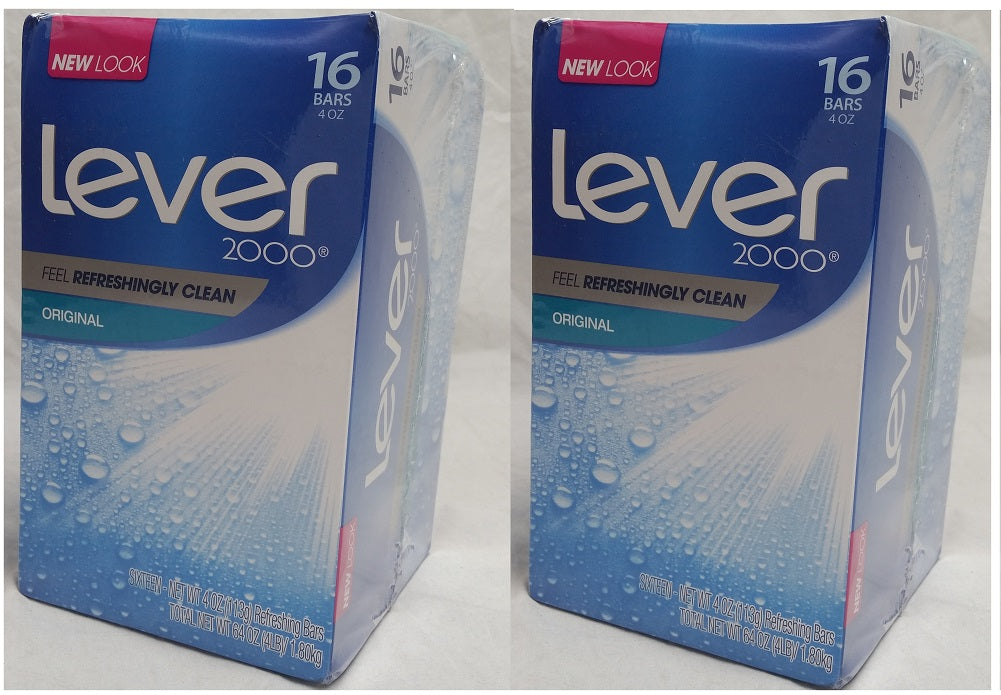 Lever 2000 Bar Soap Original 4 oz 16ct 2-Pack (Total 32Bars)