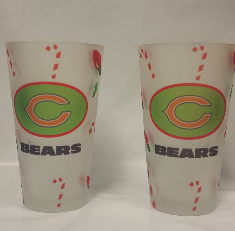 NFL Chicage Bears Christmas Frost Pint Glass, 2-Pack