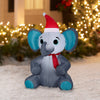 Holiday Time 3.5FT Light Up Inflatable Elephant with Santa Hat & Red Scarf