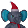 Holiday Time 3.5FT Light Up Inflatable Elephant with Santa Hat & Red Scarf