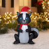 Holiday Time Inflatable Skunk with Santa Hat