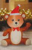 Holiday Time Inflatable Teddy Bear Wearing Santa Hat