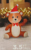 Holiday Time Inflatable Teddy Bear Wearing Santa Hat