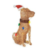 Home Accents Holiday 30 in. LED Lighted PVC Gold Grapevine Sitting Dog with Light Bulbs