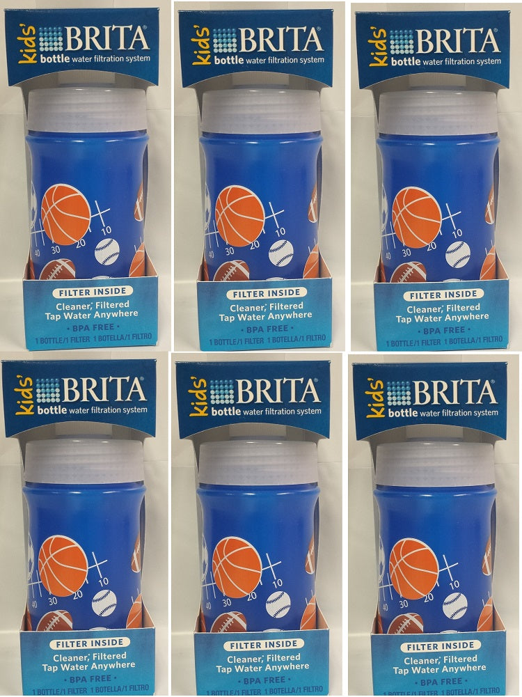 Brita Kids Bottle 6 Pack Blue Sports Theme