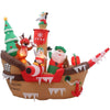 Home Accents Holiday 8 foot Inflatable Giant Christmas Pirate Ship Scene