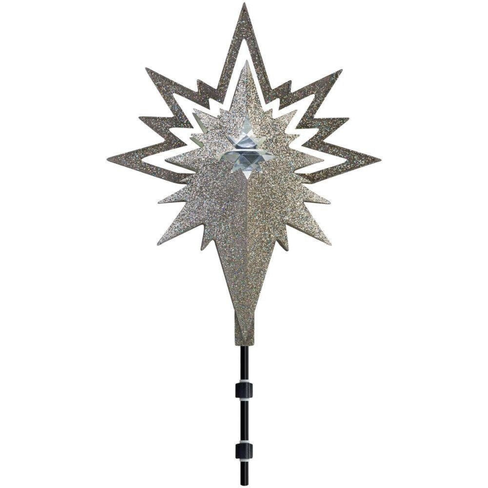LED LightShow Projection Kaleidoscope Christmas 12" Tree Topper, Silver