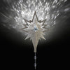 LED LightShow Projection Kaleidoscope Christmas 12" Tree Topper, Silver