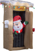 Gemmy 6 FT Animated Inflatable Santa Coming Out of the Outhouse with Lights