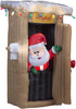 Gemmy 6 FT Animated Inflatable Santa Coming Out of the Outhouse with Lights