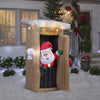 Gemmy 6 FT Animated Inflatable Santa Coming Out of the Outhouse with Lights