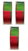 3 Rolls Kirkland Wire Edged Ribbon Red/Green Double Sided Satin 50 Yards 1.5 inch