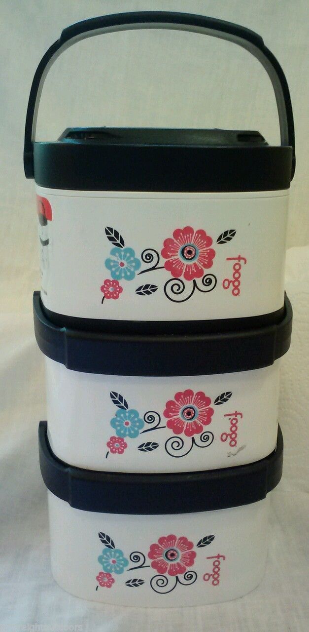 Thermos FOOGO Stack N Twist Lock Locking Poppy Patch 12 Ounce 3 Pack Containers