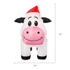 3FT Tall Inflatable Christmas Cow with Santa Hat Indoor/Outdoor Holiday Decoration
