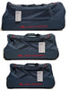 High Sierra 3 Piece Wheeled Duffel Set Storm Cloud Navy/Red