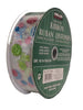 Kirkland Pink Green Blue Glitter Dots Sheer Wire Edge Ribbon 1.5 in x 50 Yd