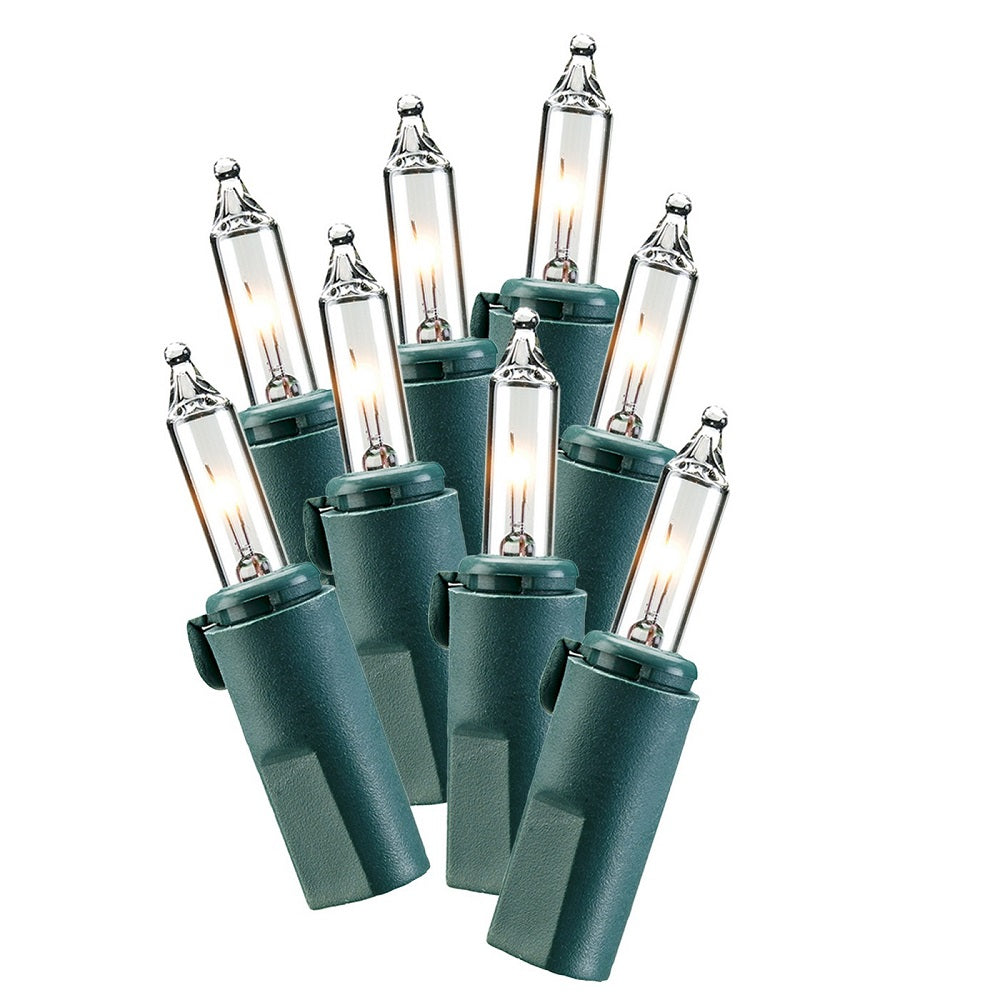 Philips 100 Mini Lights Clear with Green Wire