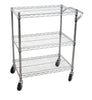 3 Shelf Deluxe Rolling Cart Chrome Finish
