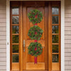 3 Wreath Door Hanger with 60 LED Lights with Timer