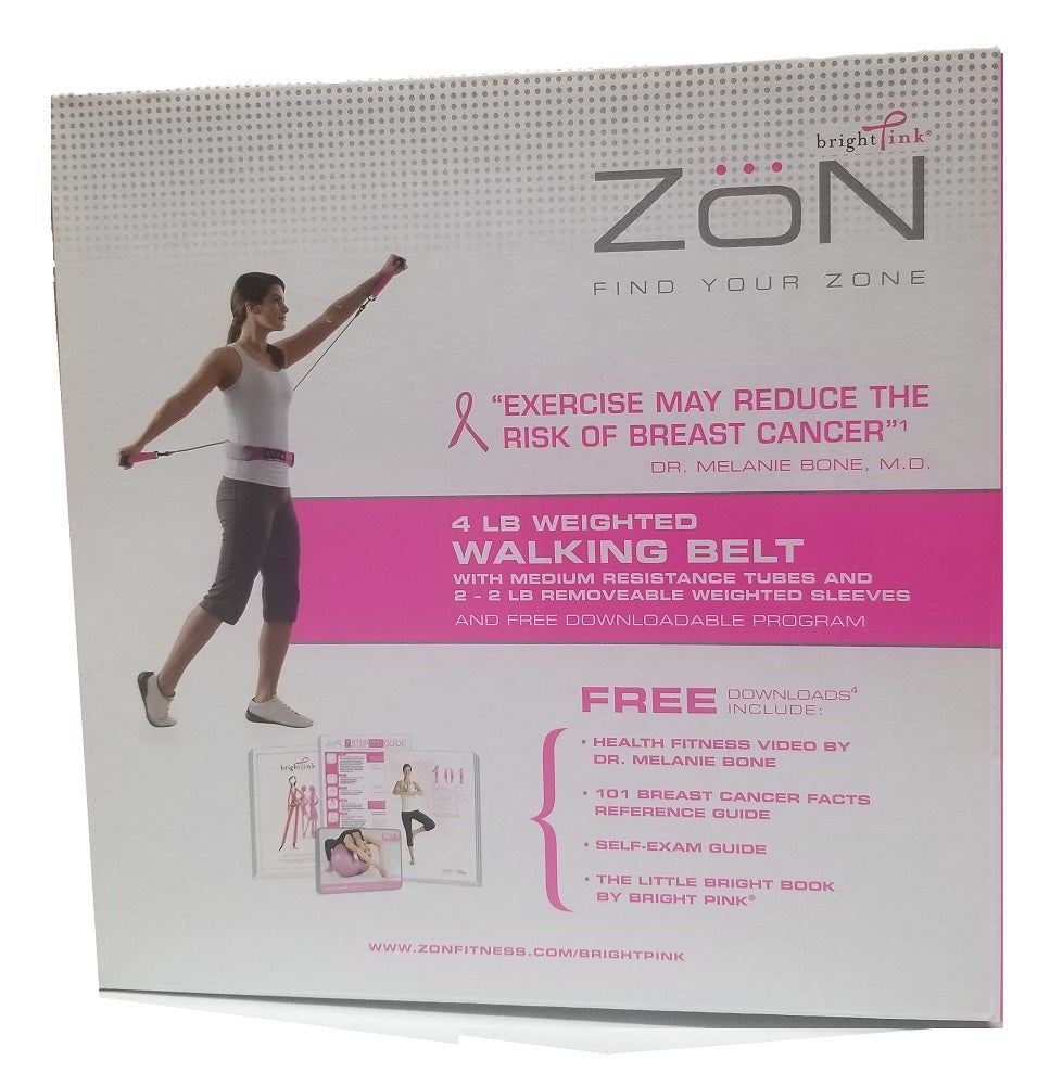 WallEc(TM) Zon Weighted Walking Belt with Tubes (Pink/Grey) 063481 ZON