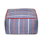 Brooklyn & Bond Blue Herringbone Cotton Pouf 24" x 24" x 13"