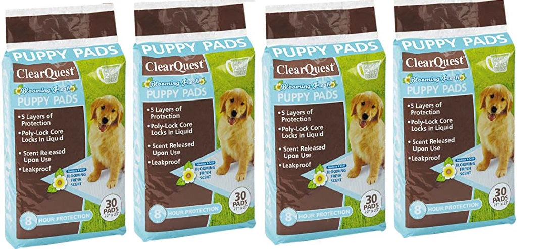 ClearQuest Blooming Fresh Puppy Pads, 100-Count Bag