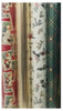 Kirkland Signature 4 Roll Christmas Gift Wrap 180 sq ft Santa's List/Gold/Holy/Green
