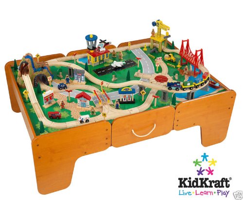 Kidkraft Limited Edition Waterfall Mountain Train Table and Train Set W/drawers