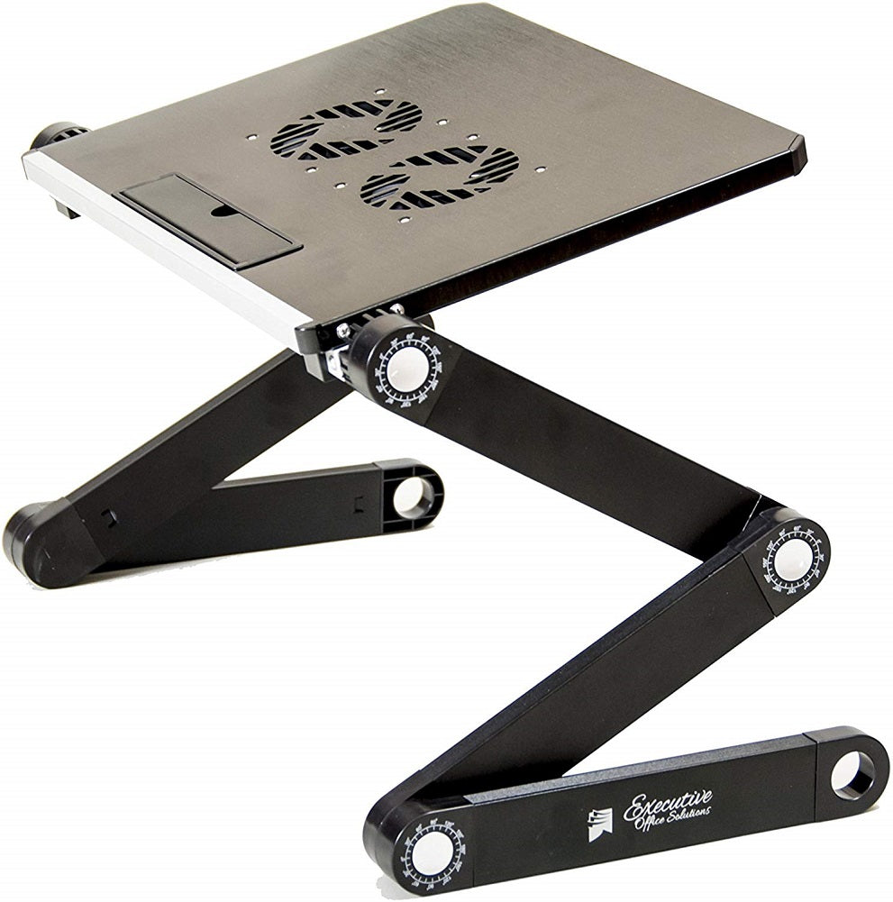 Executive Office Solutions Adjust Aluminum Laptop Desk with USB-Fans (Black)