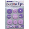 Button Ups Adhesive Button Embellishments PURPLE For Scrapbooking