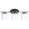 Catalina Lighting 3-Light Vanity Bar Satin Nickel Finish/White Opal Glass Shades