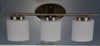Catalina Lighting 3-Light Vanity Bar Satin Nickel Finish/White Opal Glass Shades