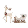 Home Accents Holiday 5 ft LED Reindeer with Sleigh, 280 Warm White Lights