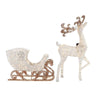 Home Accents Holiday 5 ft LED Reindeer with Sleigh, 280 Warm White Lights