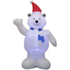 Inflatable 6 Ft 5 In  Polar Bear Waving With Blue and White Scarf