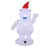 Inflatable 6 Ft 5 In  Polar Bear Waving With Blue and White Scarf