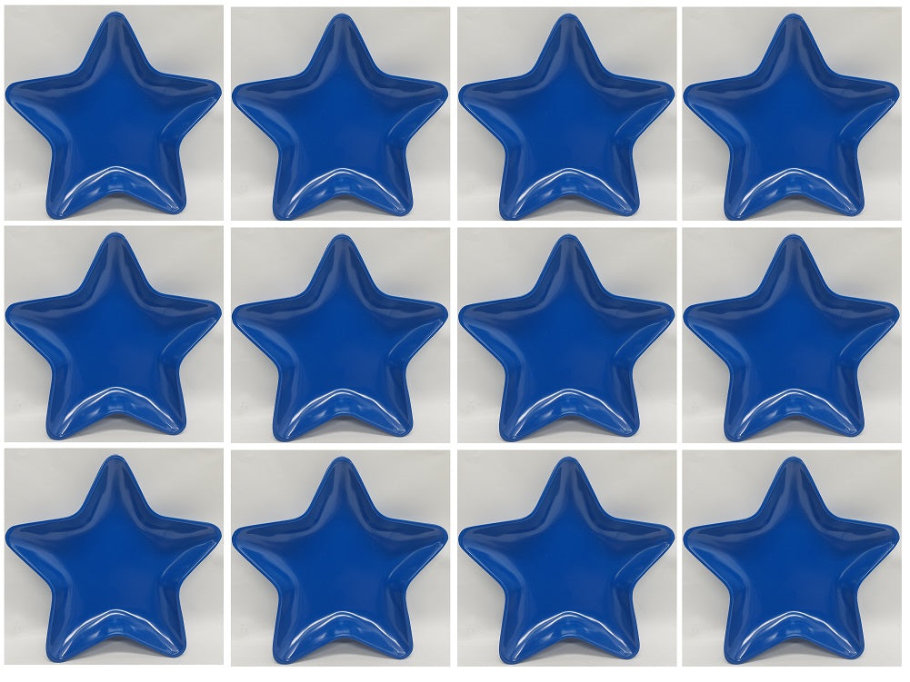 Melamine 6" Solid Blue Star Appetizer Plate (12-Pack)
