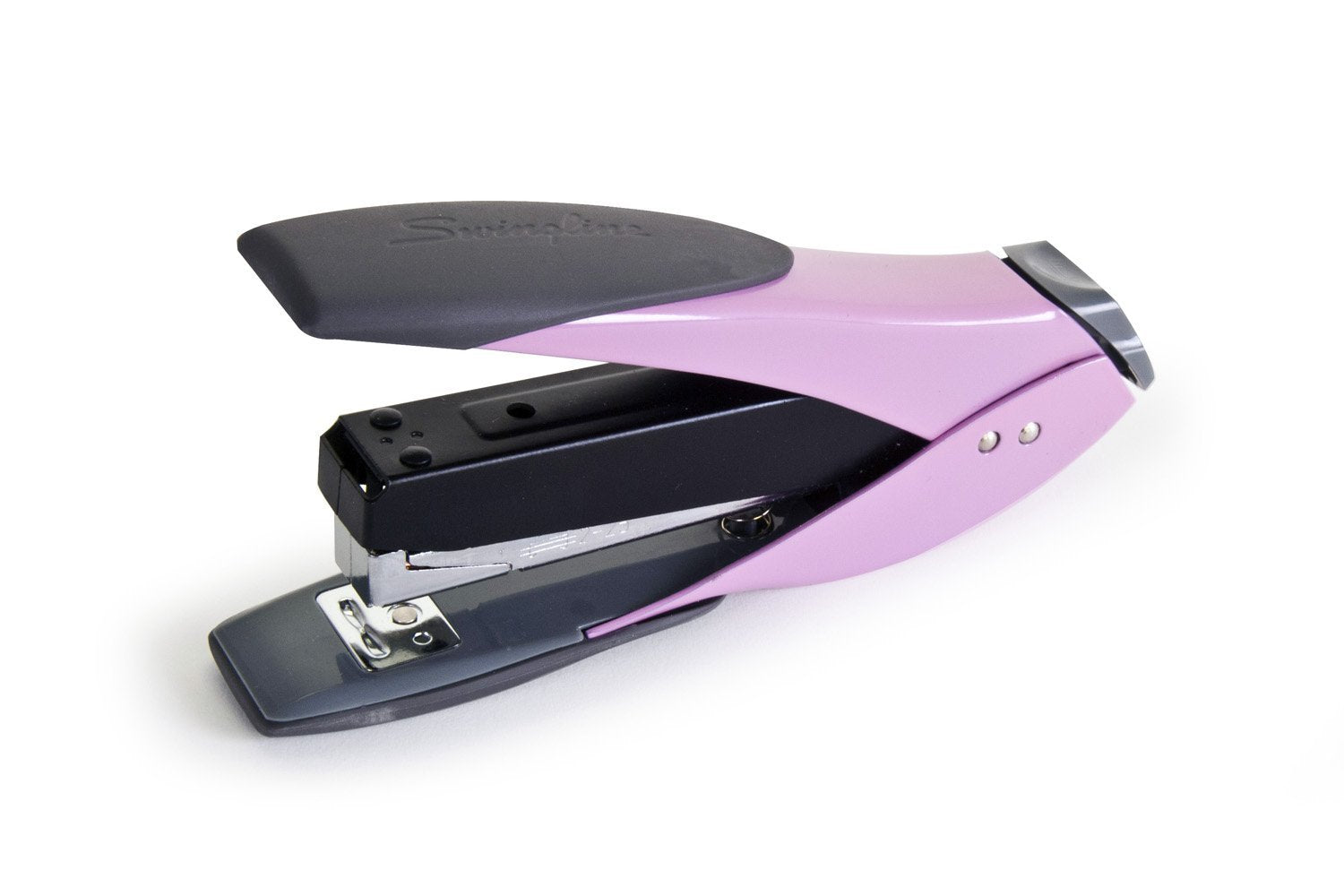 Swingline SmartTouch Compact Pink Ribbon Stapler, 25 Sheet Capacity, Gray/Pin...
