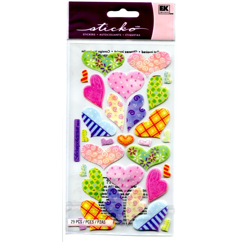 Sticko Vellum Stickers - Pastel Hearts