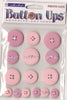 Button Ups Adhesive Button Embellishments PINK For Scrapbooking